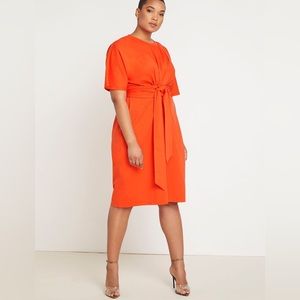 Eloquii Cross Front Flutter Sleeve Wraparound Dress
